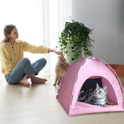 FAMTKT Foldable Pet Tent, Universal Pet Nests for Indoor Cats, Dog Tent, Pet Tent, Portable Cats Tent Bed for Outdoor Cats Cave Cats Houses