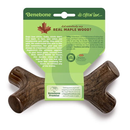 Maplestick Durable Dog Chew Toy for Aggressive Chewers, Real Maplewood, Medium