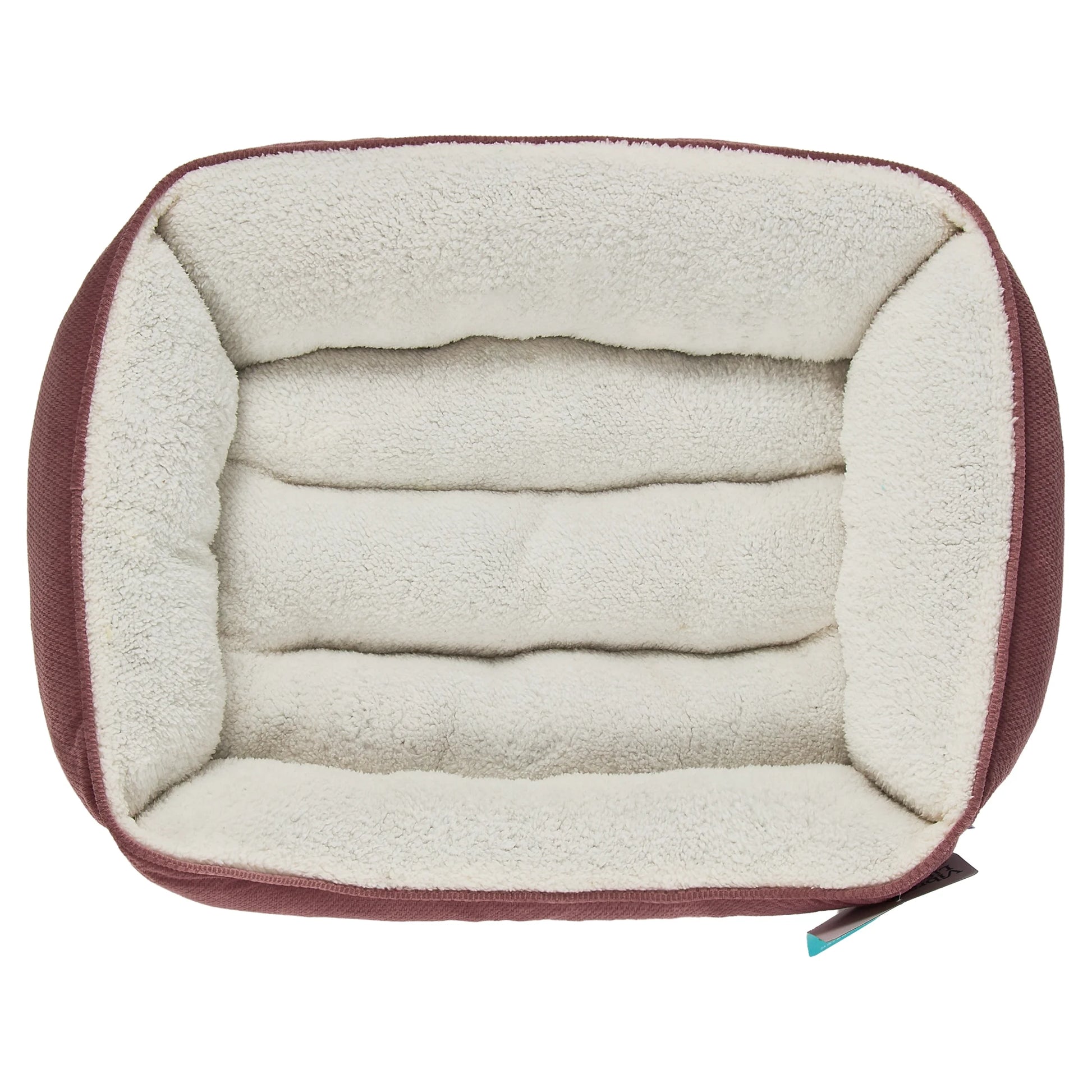 Small Cuddler Pet Bed, Pink and White, 24" X 18"