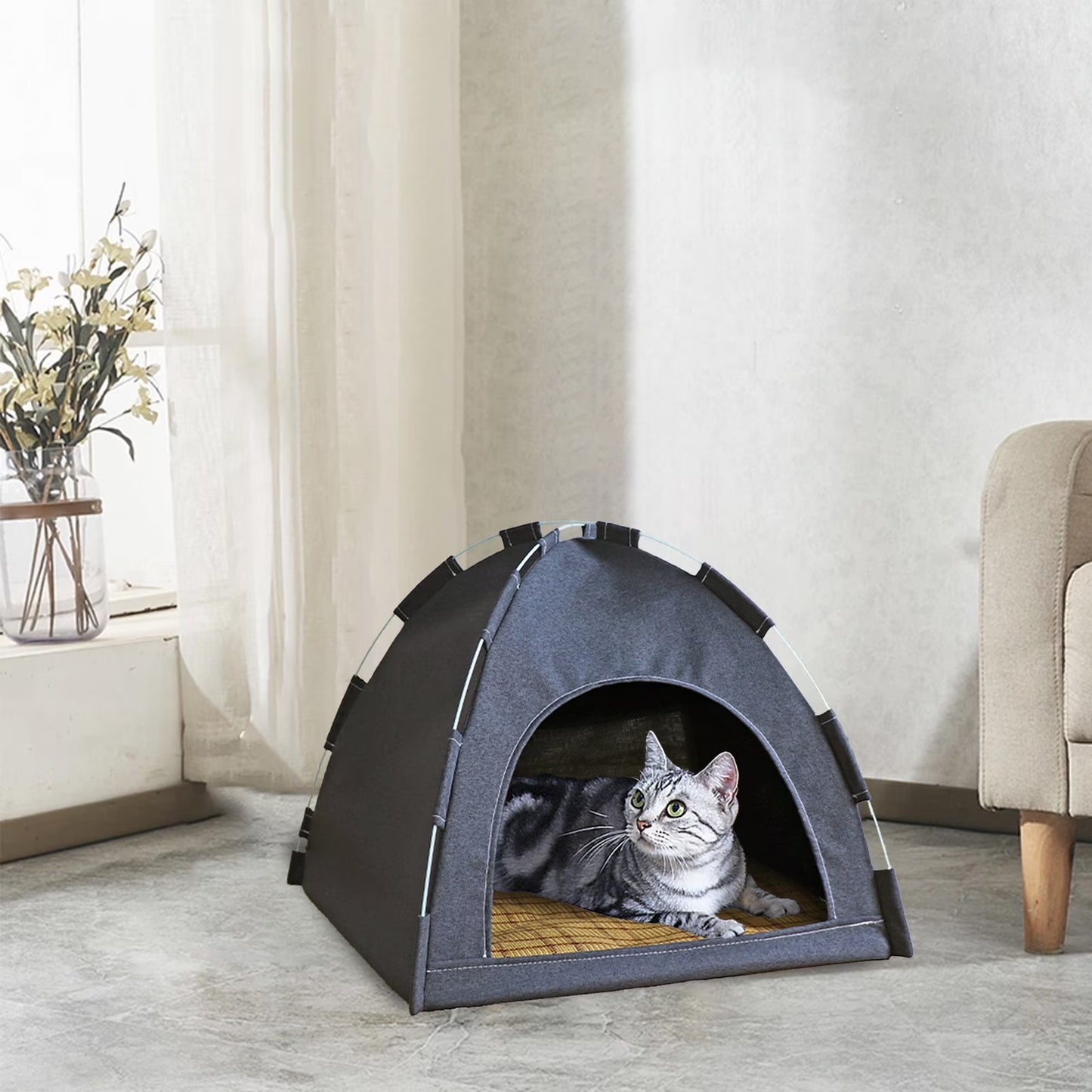 FAMTKT Foldable Pet Tent, Universal Pet Nests for Indoor Cats, Dog Tent, Pet Tent, Portable Cats Tent Bed for Outdoor Cats Cave Cats Houses