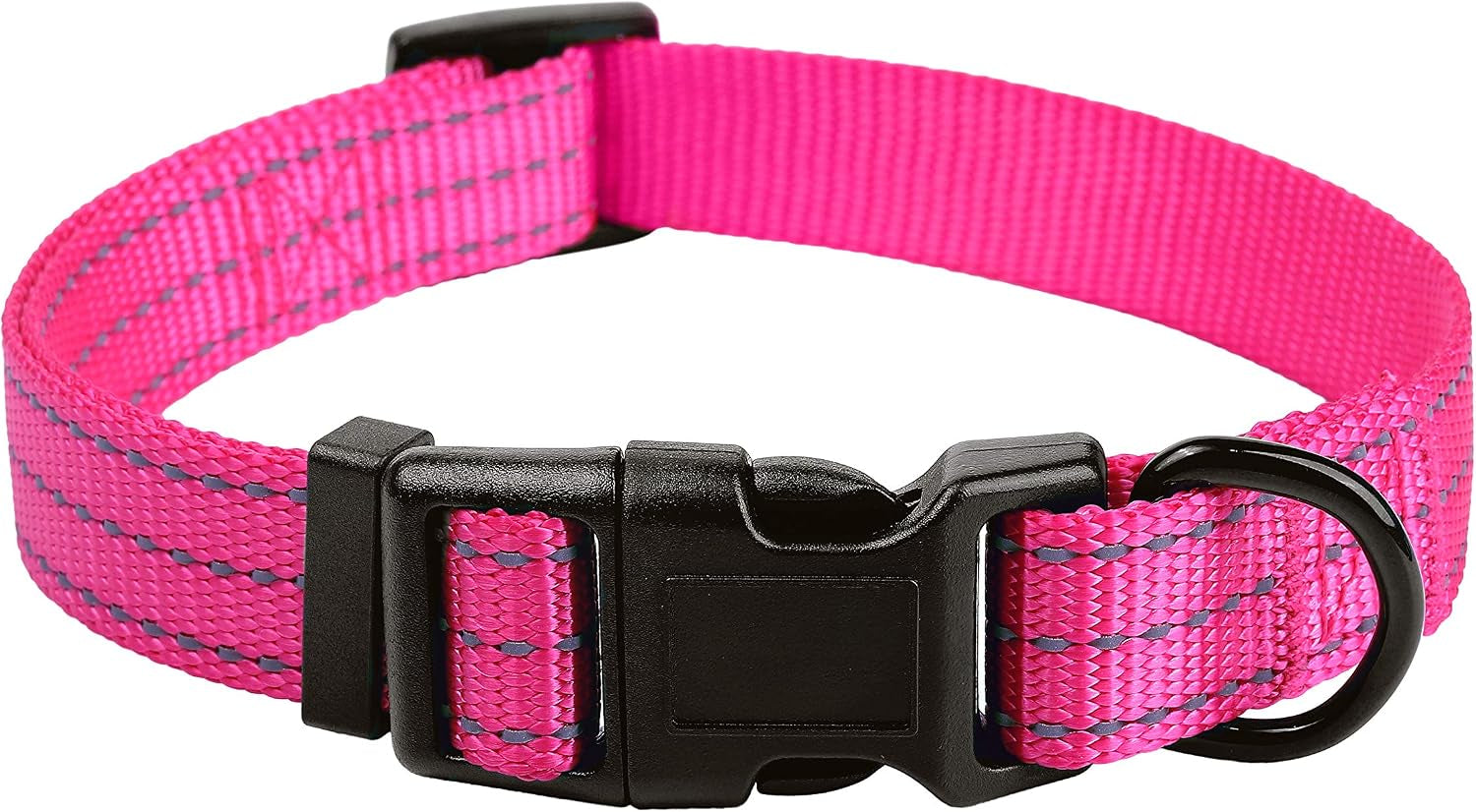 Dog Collar | Nylon Reflective Dog Collars | Light Weight Puppy Collars | Pink Dog Collars for Small Dogs (Solid Pink, X-Small)