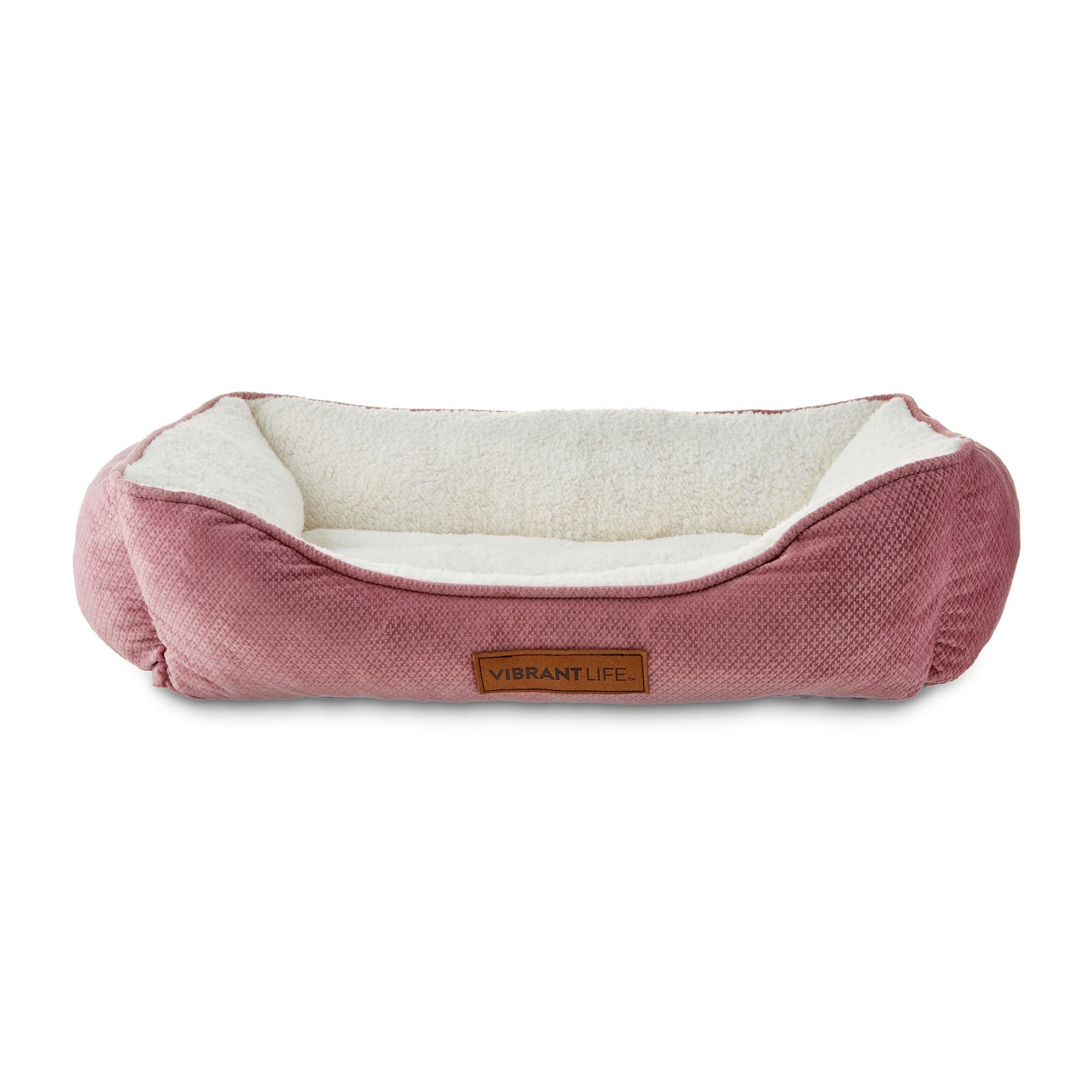 Small Cuddler Pet Bed, Pink and White, 24" X 18"