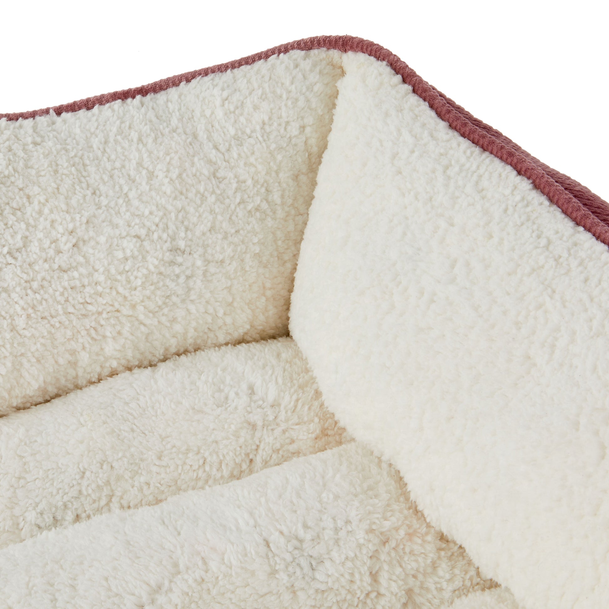 Small Cuddler Pet Bed, Pink and White, 24" X 18"