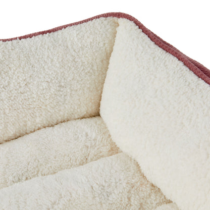 Small Cuddler Pet Bed, Pink and White, 24" X 18"