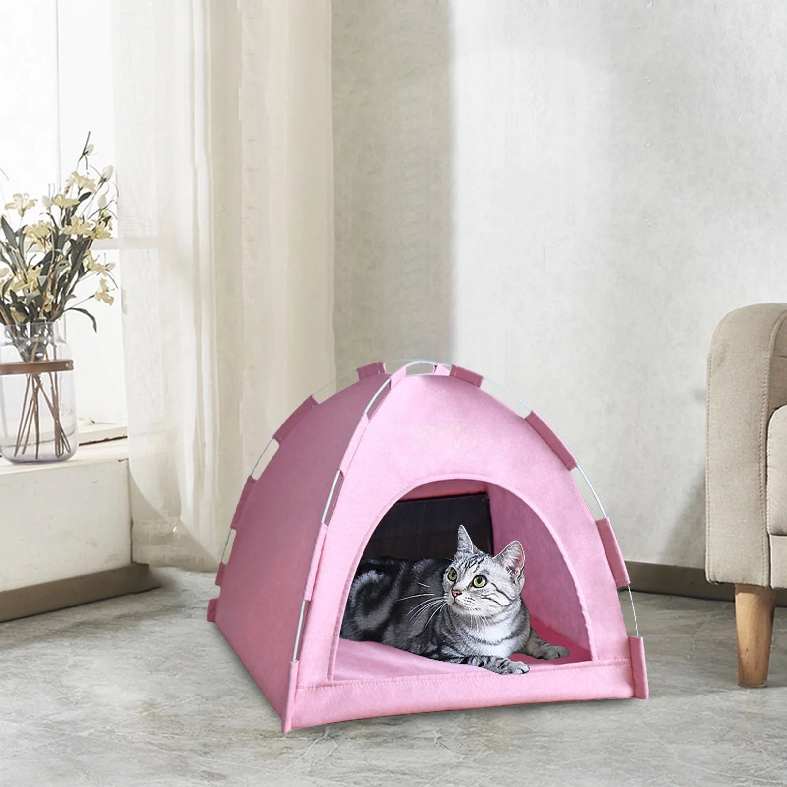 FAMTKT Foldable Pet Tent, Universal Pet Nests for Indoor Cats, Dog Tent, Pet Tent, Portable Cats Tent Bed for Outdoor Cats Cave Cats Houses