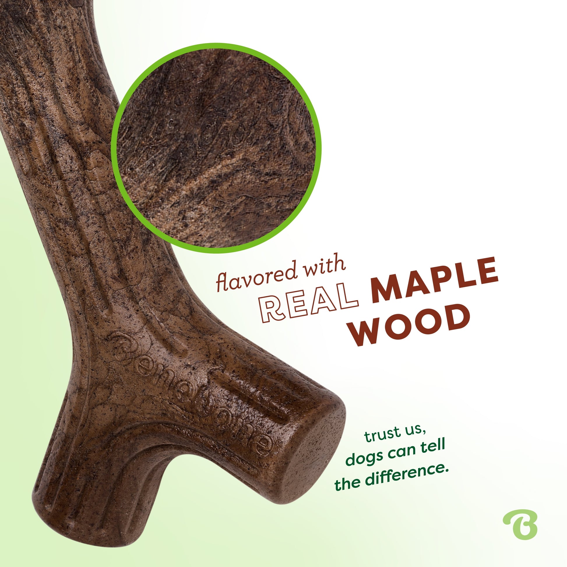 Maplestick Durable Dog Chew Toy for Aggressive Chewers, Real Maplewood, Medium